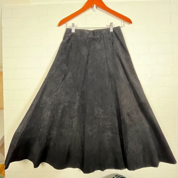 Georgetown Leather Design Women’s Black Leather mid-Maxi Skirt size 7/8 or 26in - Picture 8 of 11